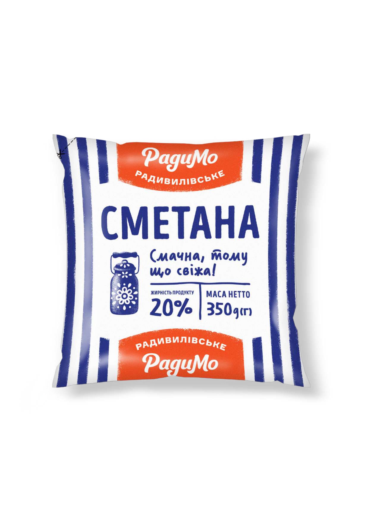 Сметана п/е, 20%, 350г, ТМ РАДИМО